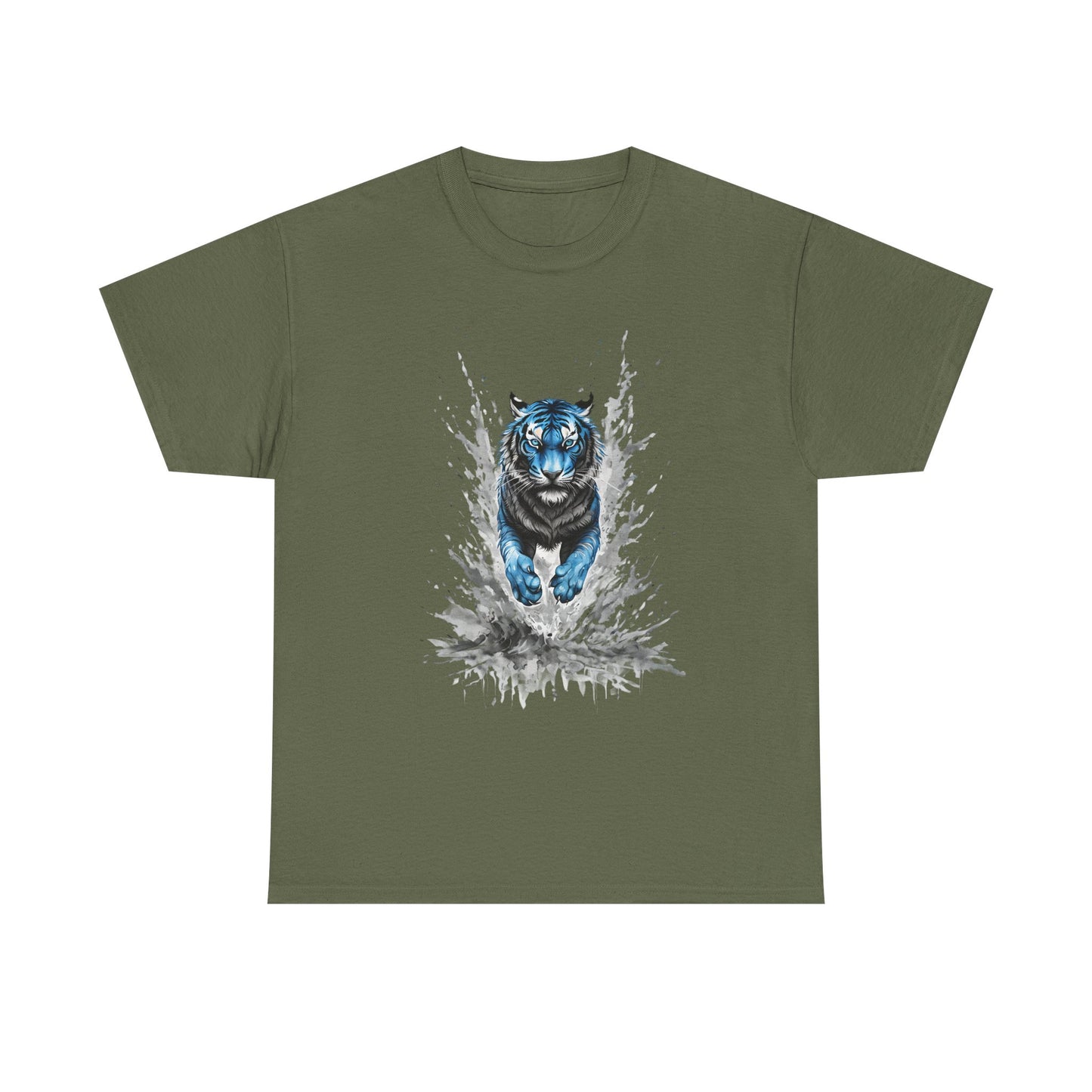 Tiger Graphic Tee, Animal Lover Shirt, Gift for Wildlife Enthusiasts - Unisex Heavy Cotton Tee, Men's Women's T-Shirt, Safari Animal