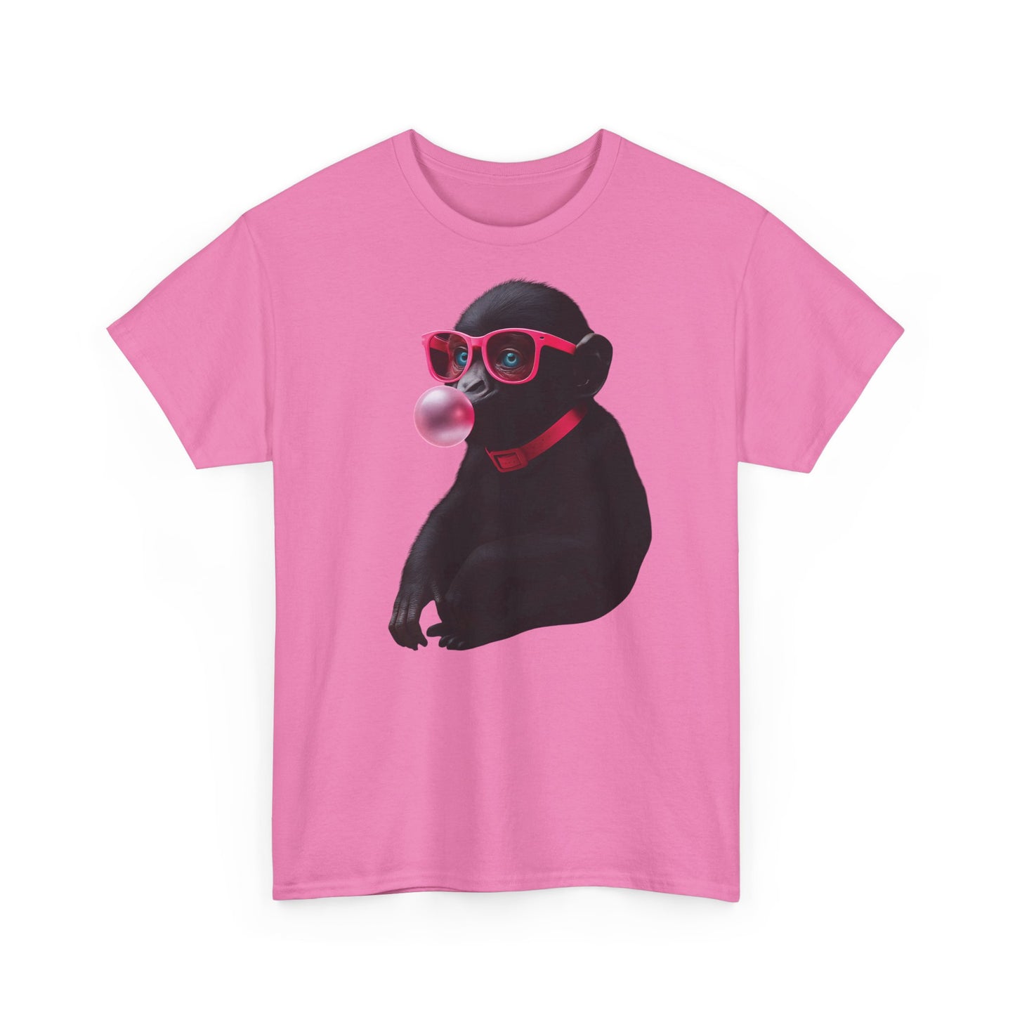 Monkey Bubblegum Tee, sunglasses Trending Women's Graphic Shirt, Cool Jungle Monkey Design, Cotton Top