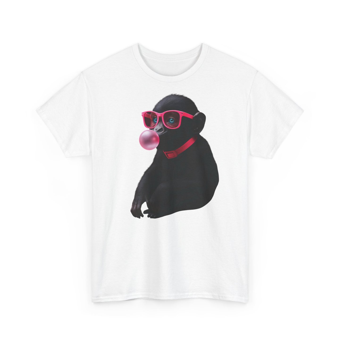 Monkey Bubblegum Tee, sunglasses Trending Women's Graphic Shirt, Cool Jungle Monkey Design, Cotton Top