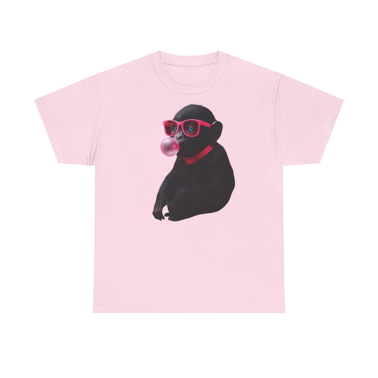 Monkey Bubblegum Tee, sunglasses Trending Women's Graphic Shirt, Cool Jungle Monkey Design, Cotton Top