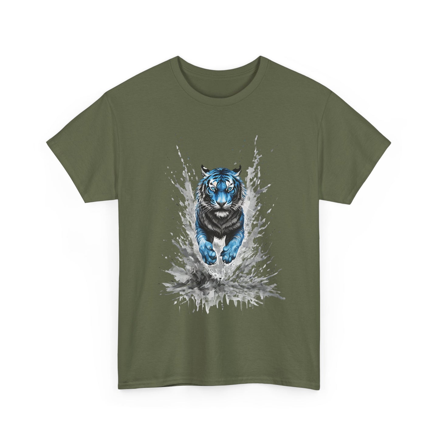 Tiger Graphic Tee, Animal Lover Shirt, Gift for Wildlife Enthusiasts - Unisex Heavy Cotton Tee, Men's Women's T-Shirt, Safari Animal