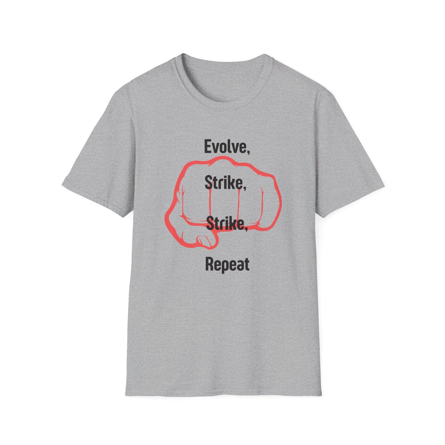 Unisex Motivational T-Shirt  Evolve, Strike, Repeat, Fitness Activism, Gym Apparel, Motivational Gift, Casual Wear
