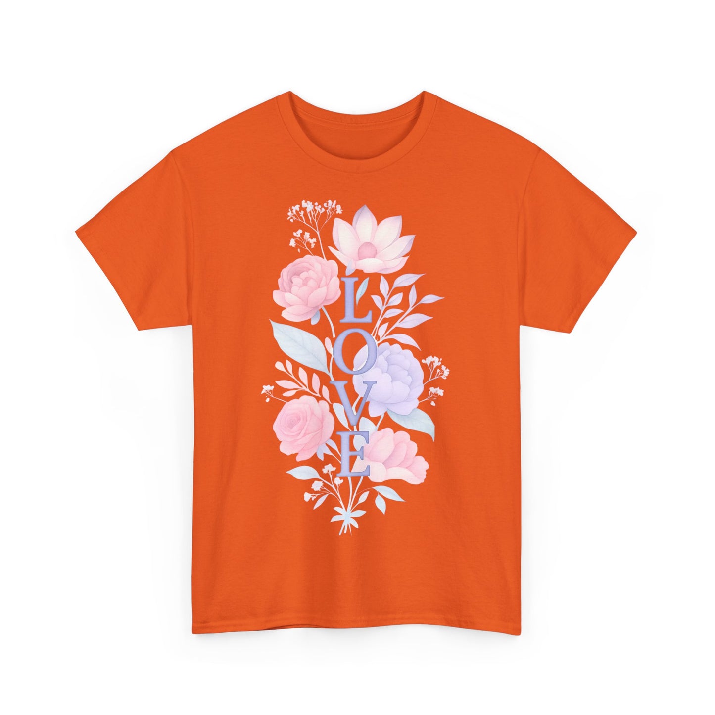 Floral Love Unisex Heavy Cotton Tee | Spring Fashion, Gift for Her, Casual Wear, Floral Graphic Shirt, Warm Weather Style
