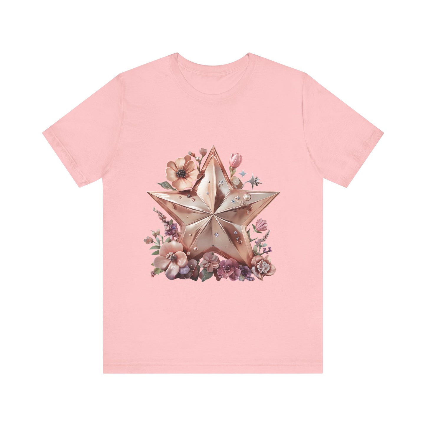 Floral Star Graphic Tee, Boho Style T-Shirt, Vintage Aesthetic Top, Casual Summer Shirt, Perfect Gift for Friends