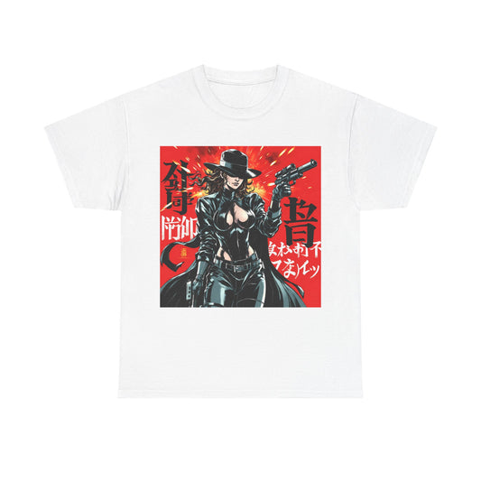 Graphic Anime Unisex Tee Shirt, Comic Convention Gift, Bold Art Top, Sustainable Fashion Choice, Shoulder Tape Tee Shirt