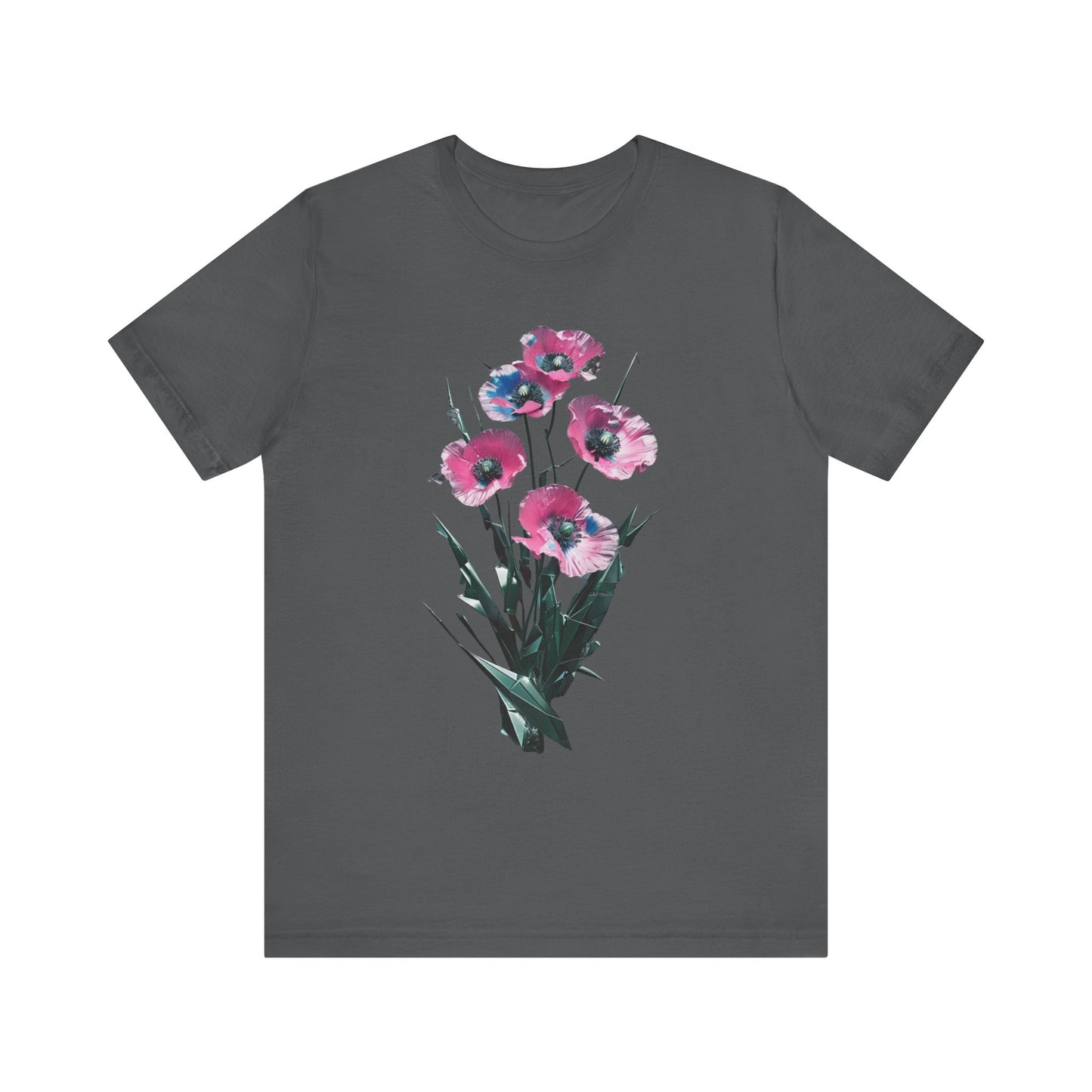 Floral Short Sleeve Tee - Colorful Blossom Design, Summer Style, Nature Lover Shirt, Casual Everyday Vibrant Floral  Fresh, Stylish