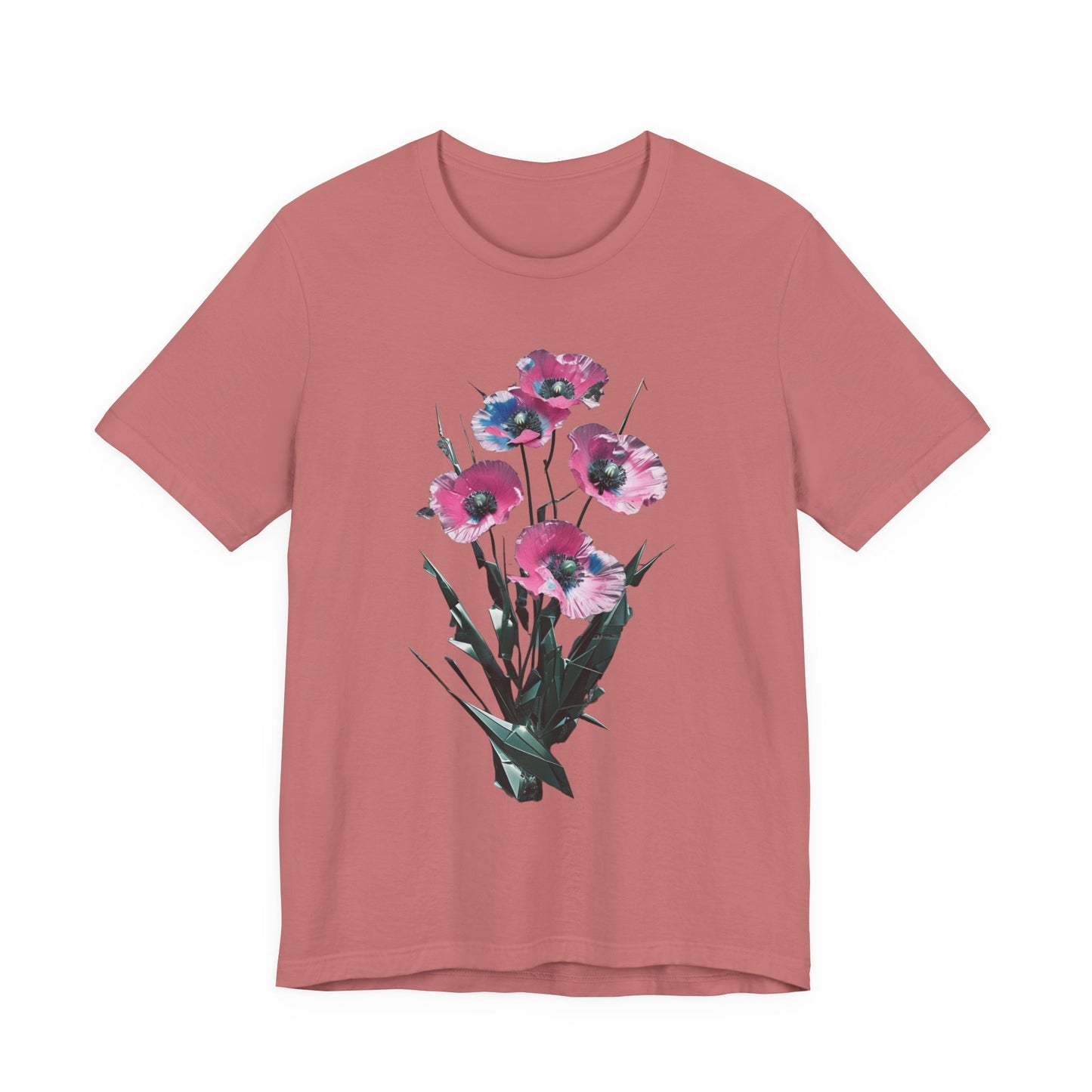 Floral Short Sleeve Tee - Colorful Blossom Design, Summer Style, Nature Lover Shirt, Casual Everyday Vibrant Floral  Fresh, Stylish