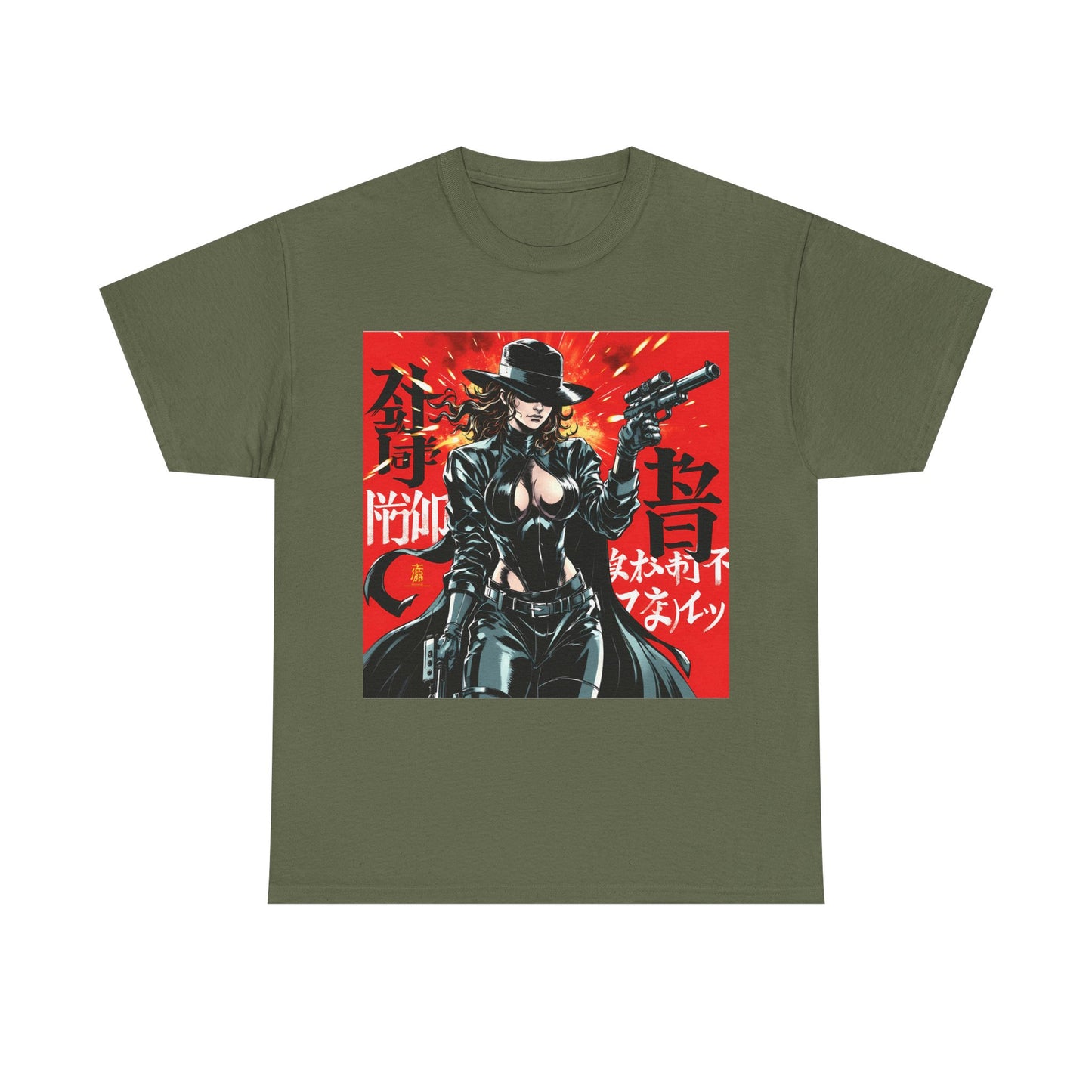 Graphic Anime Unisex Tee Shirt, Comic Convention Gift, Bold Art Top, Sustainable Fashion Choice, Shoulder Tape Tee Shirt