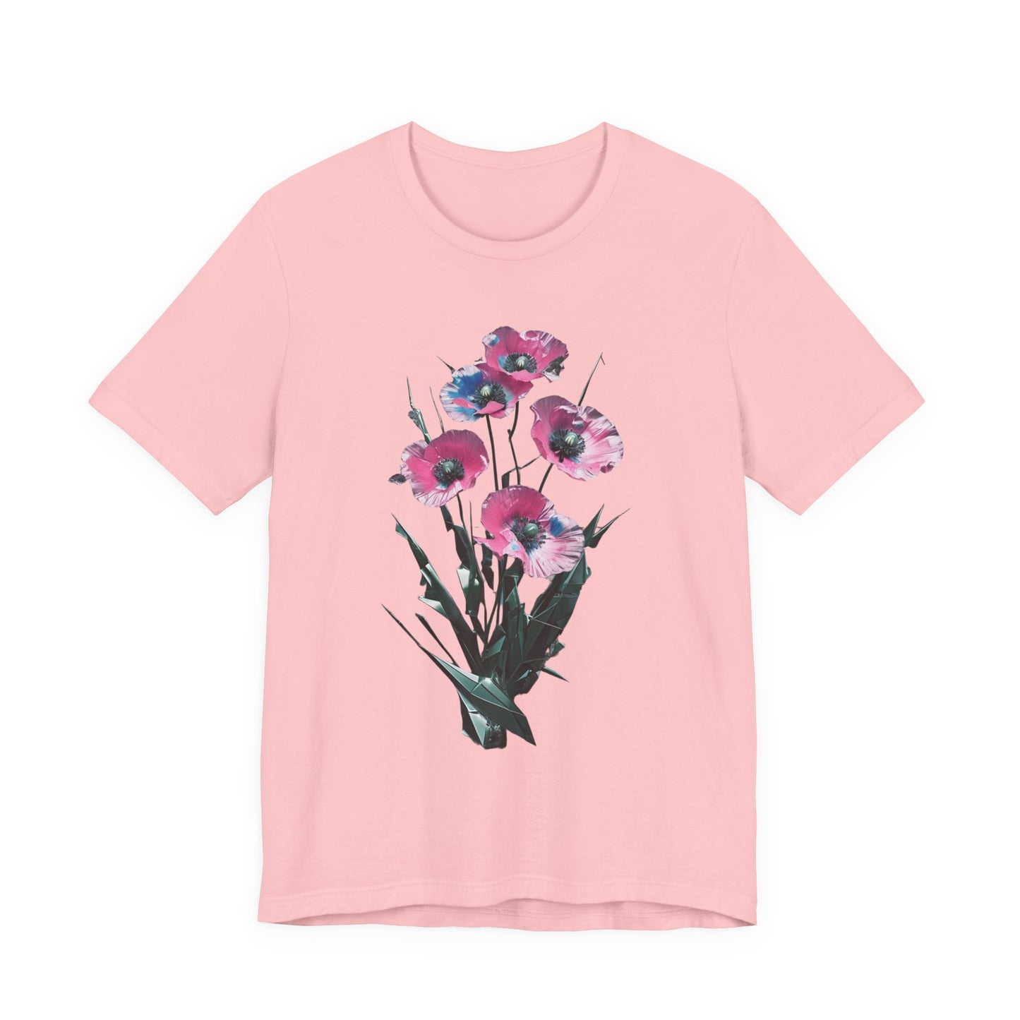 Floral Short Sleeve Tee - Colorful Blossom Design, Summer Style, Nature Lover Shirt, Casual Everyday Vibrant Floral  Fresh, Stylish