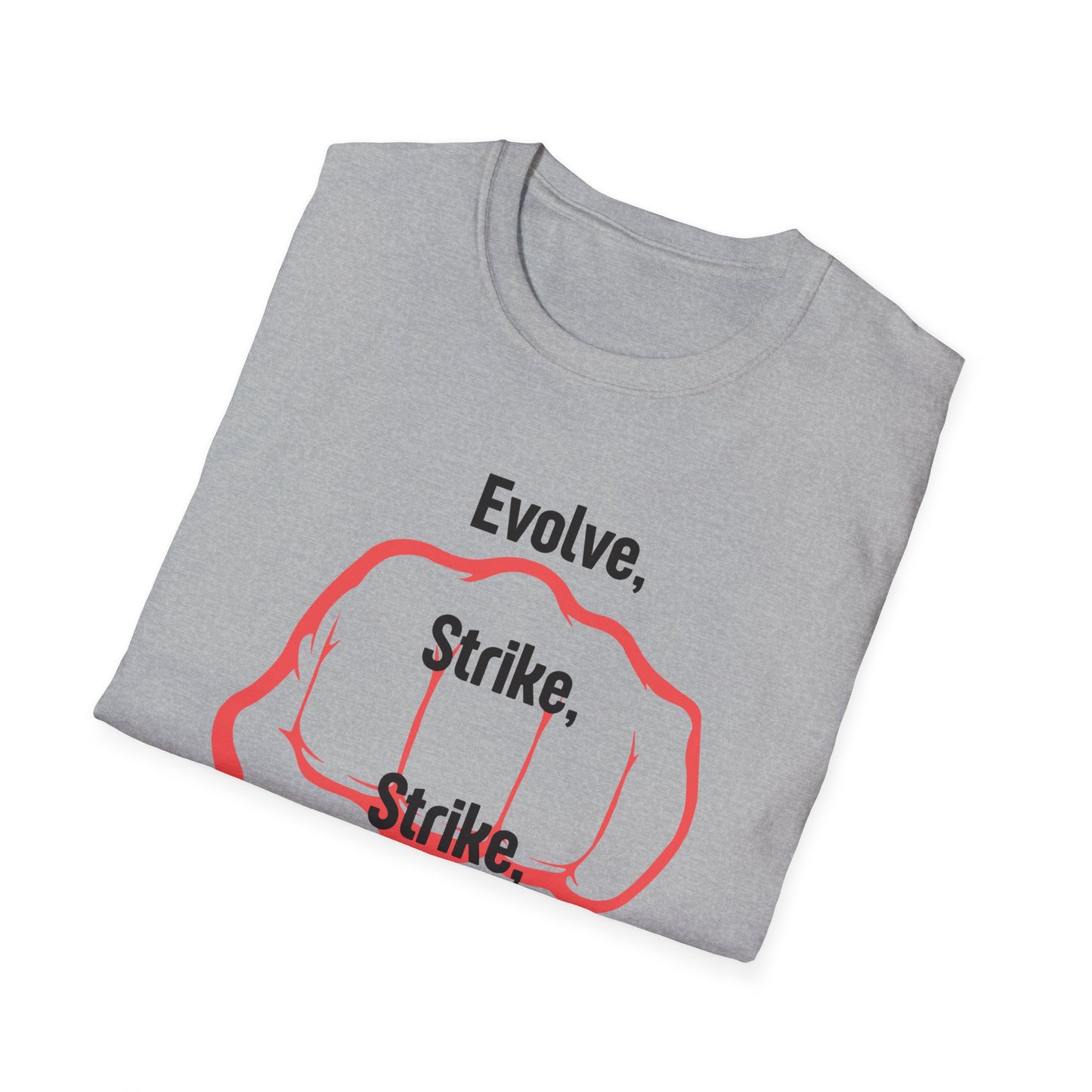 Unisex Motivational T-Shirt  Evolve, Strike, Repeat, Fitness Activism, Gym Apparel, Motivational Gift, Casual Wear