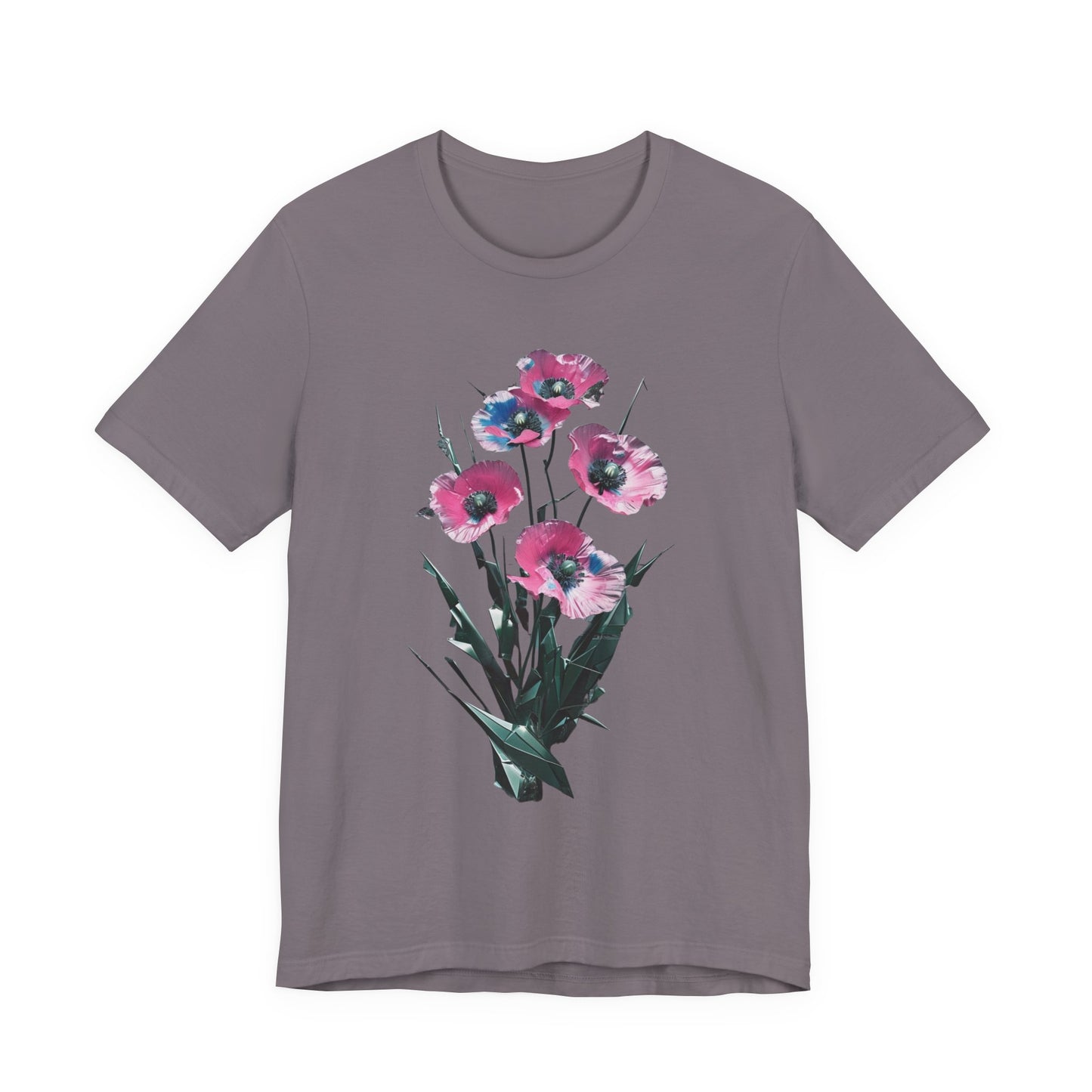 Floral Short Sleeve Tee - Colorful Blossom Design, Summer Style, Nature Lover Shirt, Casual Everyday Vibrant Floral  Fresh, Stylish