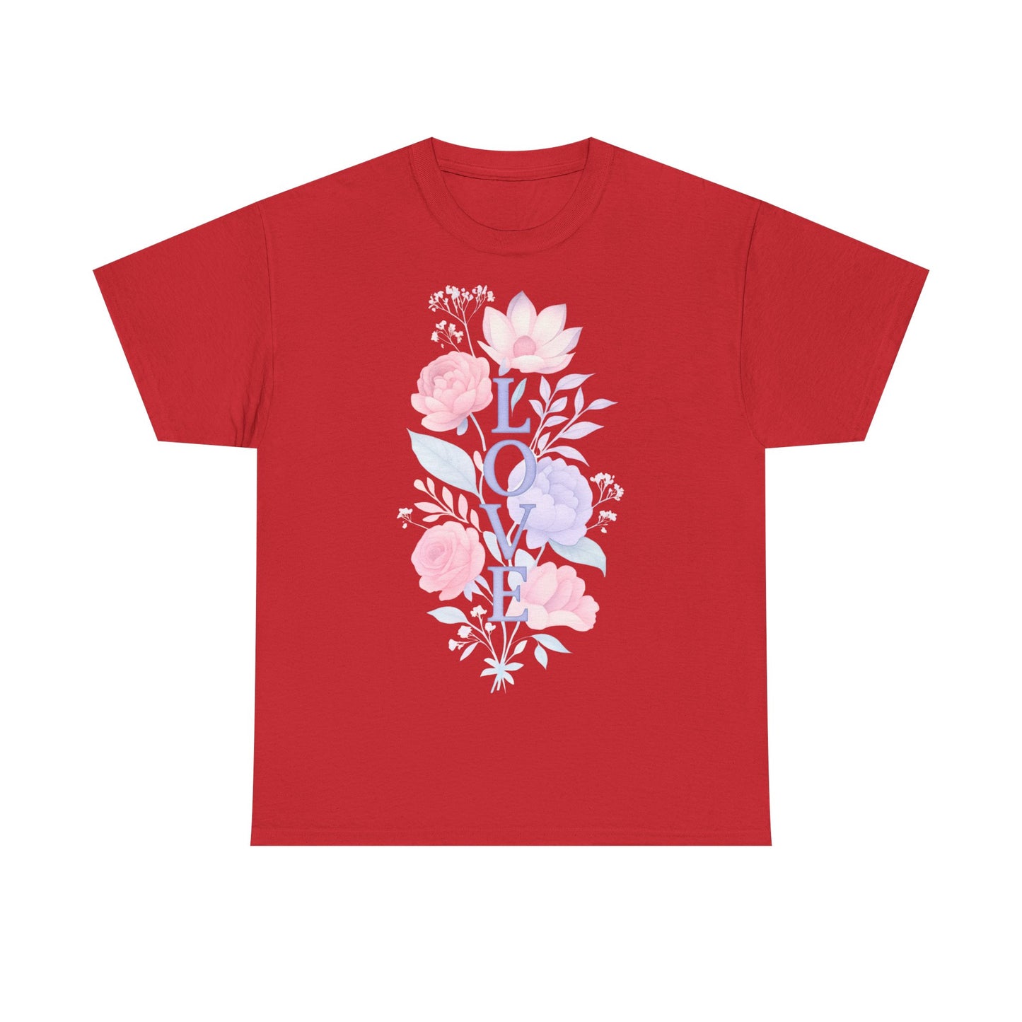 Floral Love Unisex Heavy Cotton Tee | Spring Fashion, Gift for Her, Casual Wear, Floral Graphic Shirt, Warm Weather Style