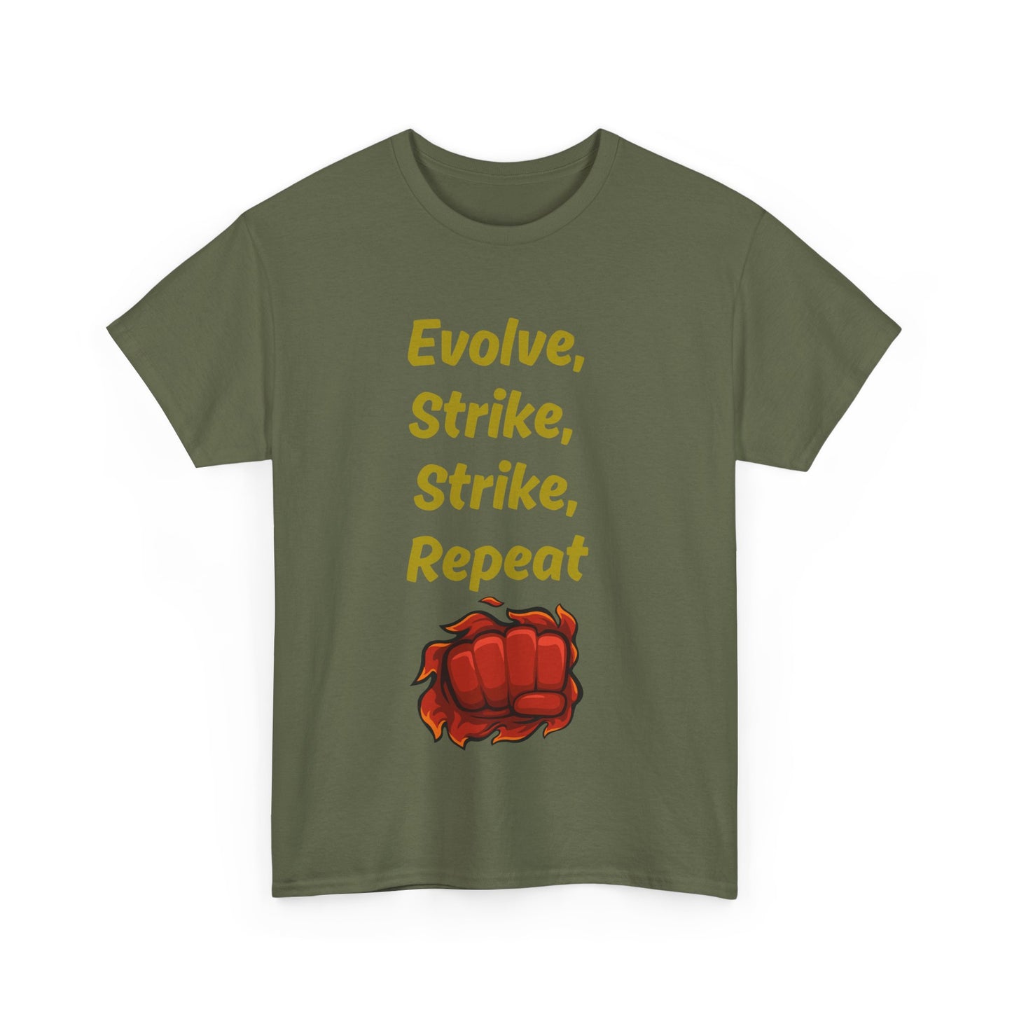 Evolve Strike Graphic T-Shirt, Motivational Shirt for Fighters, Unisex Tee, Casual Wear, Gift Idea