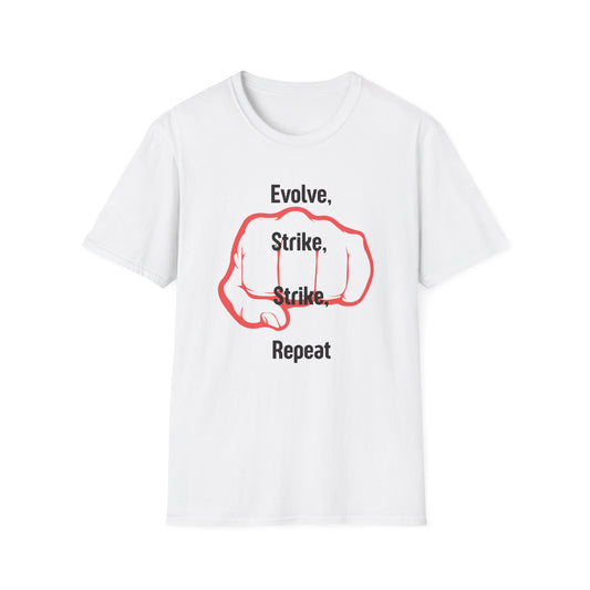Unisex Motivational T-Shirt  Evolve, Strike, Repeat, Fitness Activism, Gym Apparel, Motivational Gift, Casual Wear