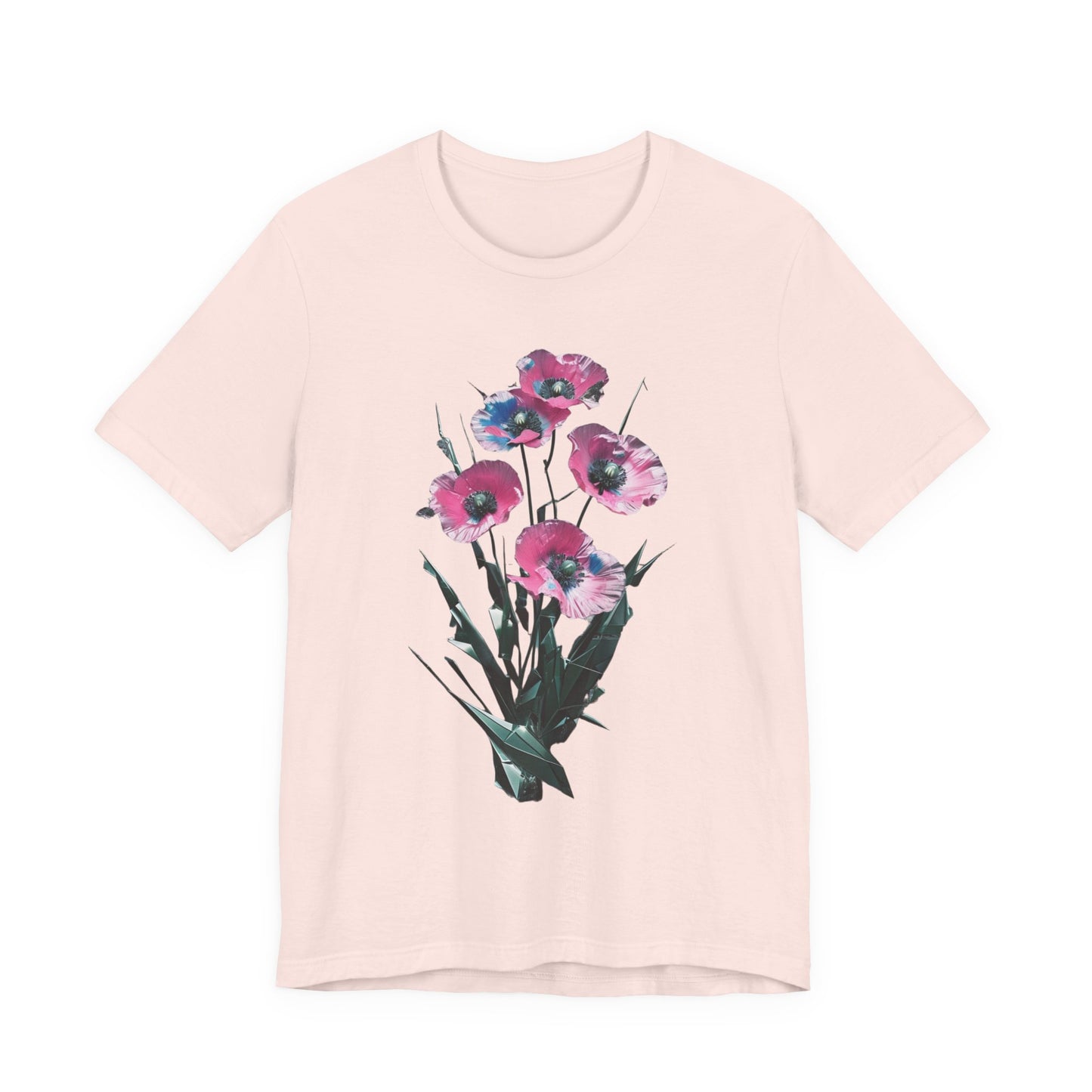 Floral Short Sleeve Tee - Colorful Blossom Design, Summer Style, Nature Lover Shirt, Casual Everyday Vibrant Floral  Fresh, Stylish