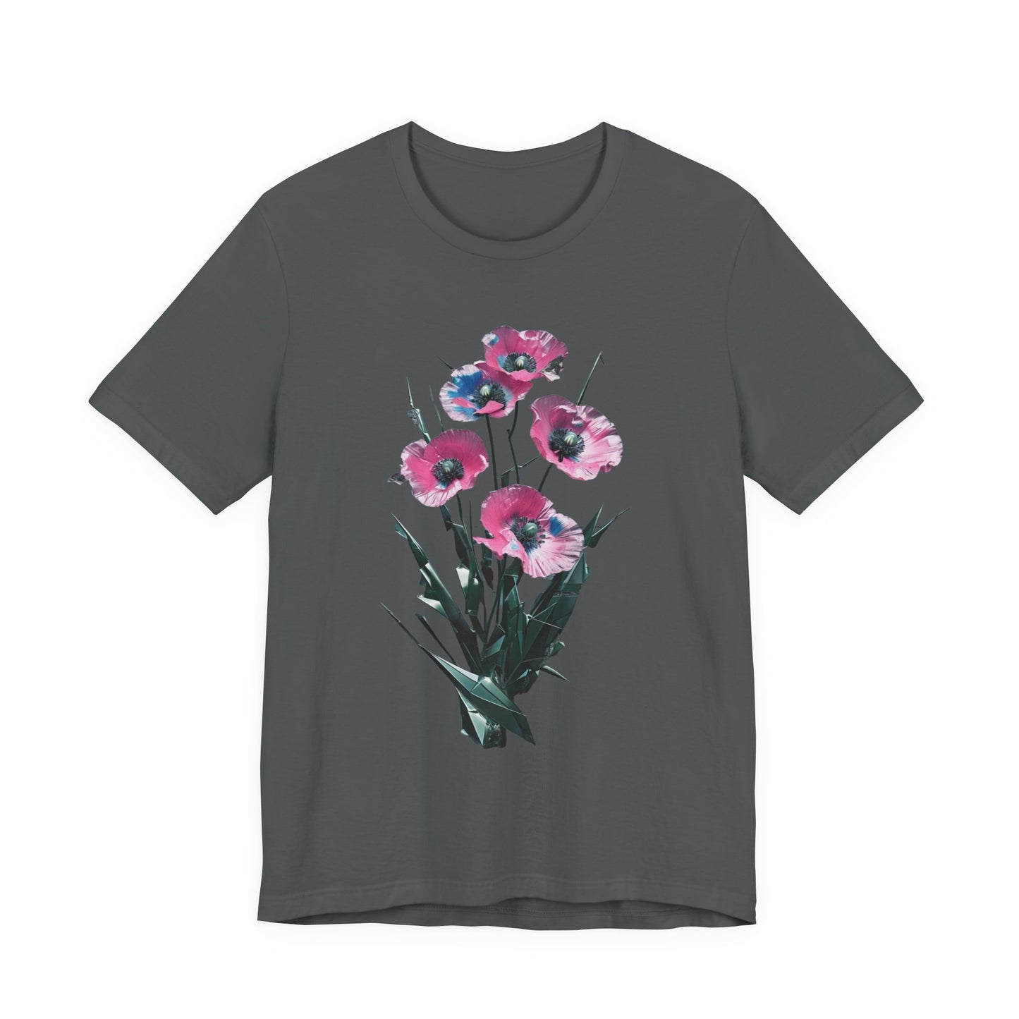 Floral Short Sleeve Tee - Colorful Blossom Design, Summer Style, Nature Lover Shirt, Casual Everyday Vibrant Floral  Fresh, Stylish
