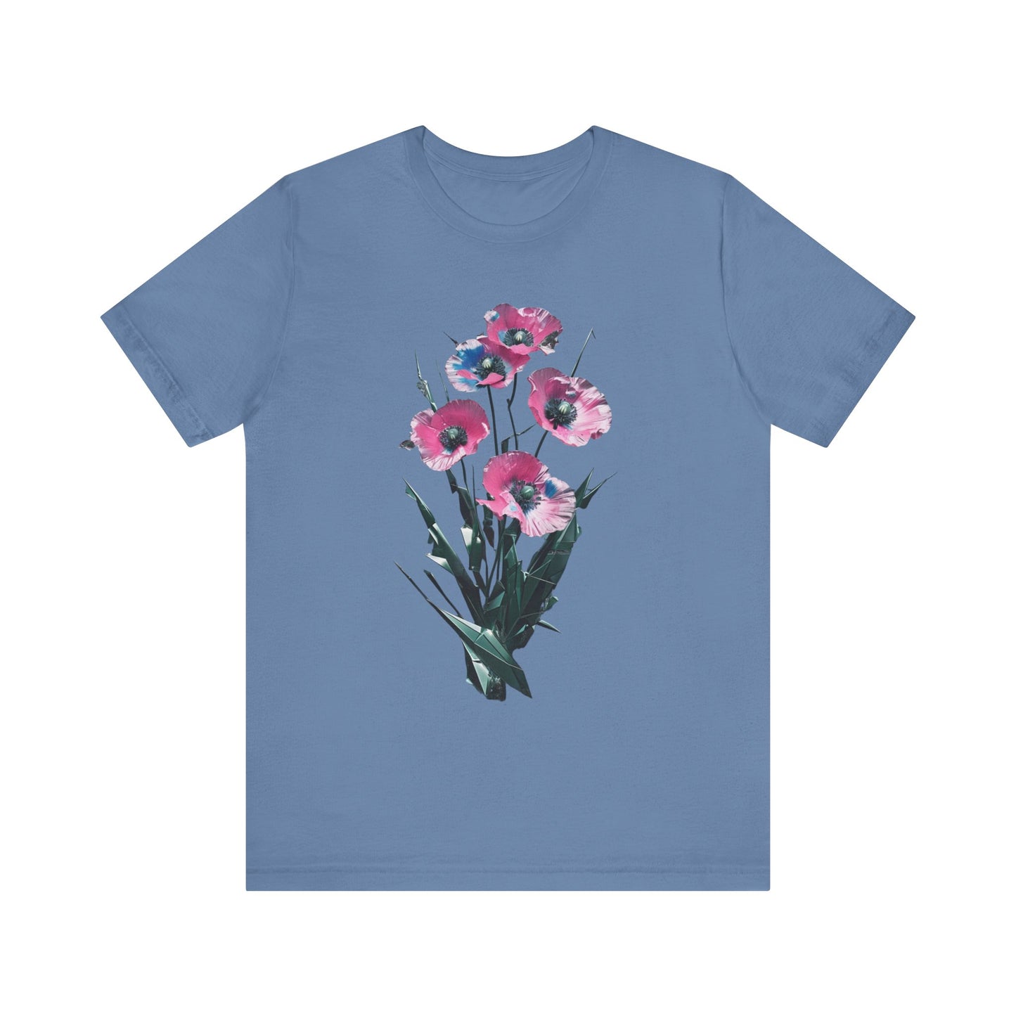 Floral Short Sleeve Tee - Colorful Blossom Design, Summer Style, Nature Lover Shirt, Casual Everyday Vibrant Floral  Fresh, Stylish