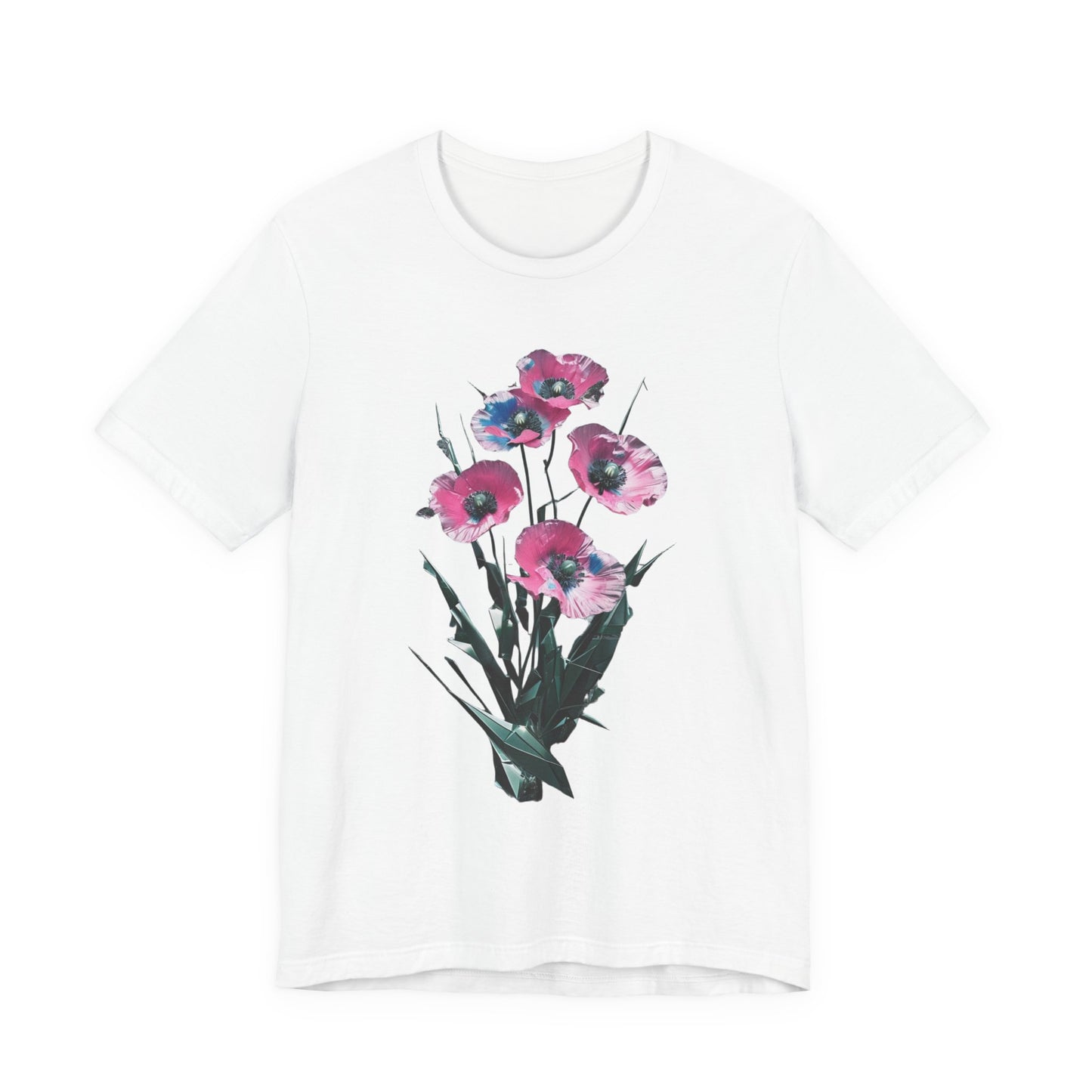 Floral Short Sleeve Tee - Colorful Blossom Design, Summer Style, Nature Lover Shirt, Casual Everyday Vibrant Floral  Fresh, Stylish