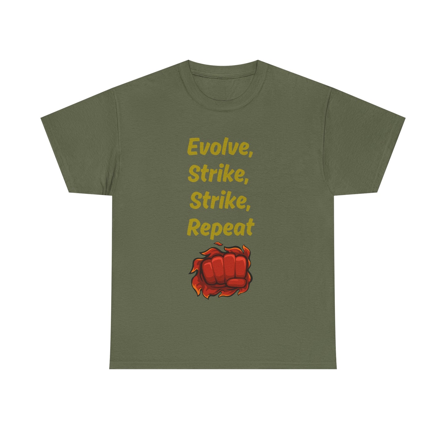 Evolve Strike Graphic T-Shirt, Motivational Shirt for Fighters, Unisex Tee, Casual Wear, Gift Idea