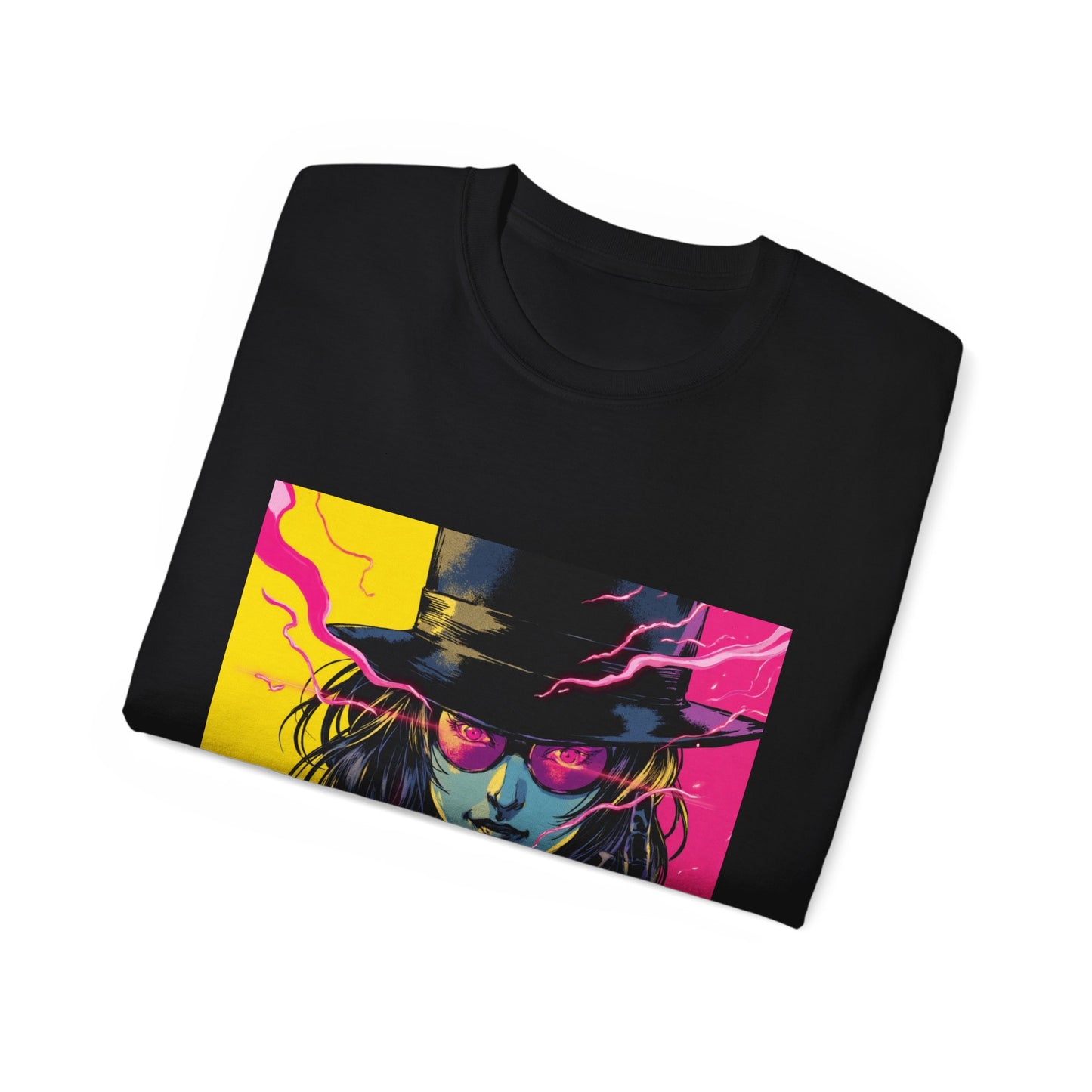 Neon Vengeance Unisex Tee, Cyberpunk Graphic Tee, Retro-Futuristic T-Shirt, Sci-Fi Gamer Shirt, Unique Artwork Clothing, Assassin Top