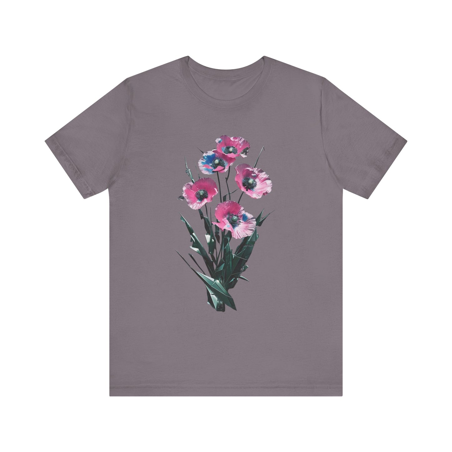 Floral Short Sleeve Tee - Colorful Blossom Design, Summer Style, Nature Lover Shirt, Casual Everyday Vibrant Floral  Fresh, Stylish