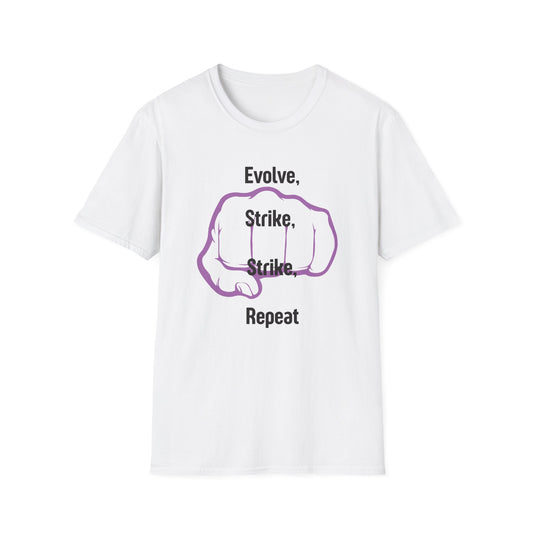 Evolve and Strike Unisex Softstyle T-Shirt, Motivational Gym Tee, Fitness Gift, Workout Apparel, Empowering Graphic Shirt