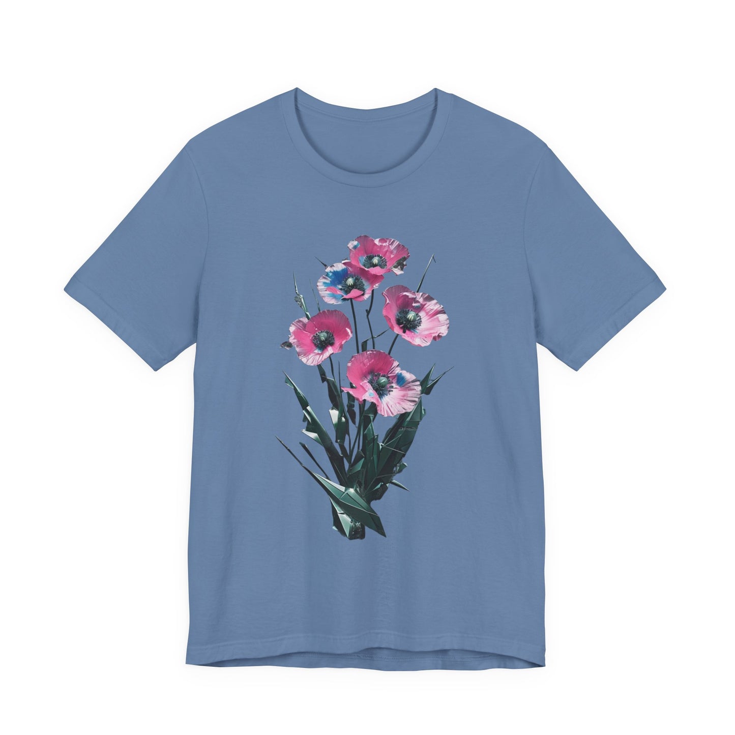 Floral Short Sleeve Tee - Colorful Blossom Design, Summer Style, Nature Lover Shirt, Casual Everyday Vibrant Floral  Fresh, Stylish