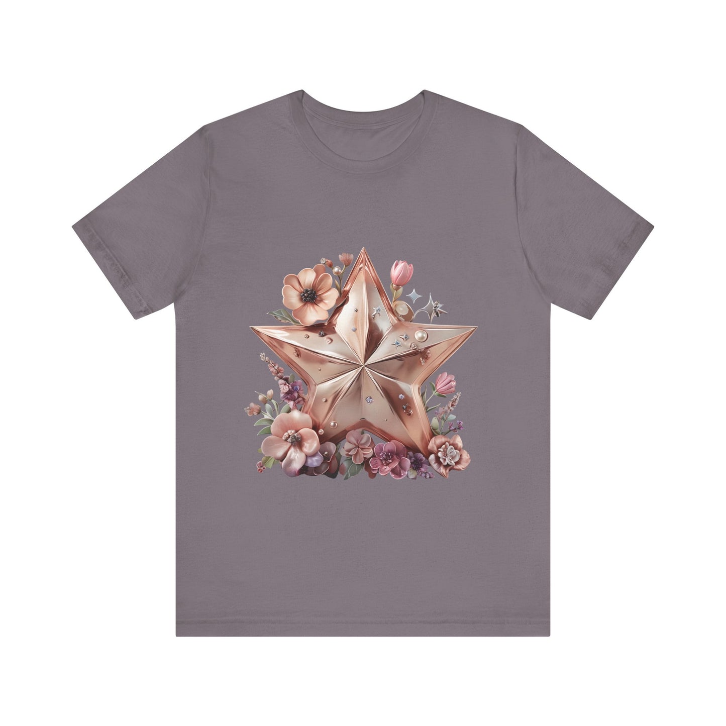 Floral Star Graphic Tee, Boho Style T-Shirt, Vintage Aesthetic Top, Casual Summer Shirt, Perfect Gift for Friends