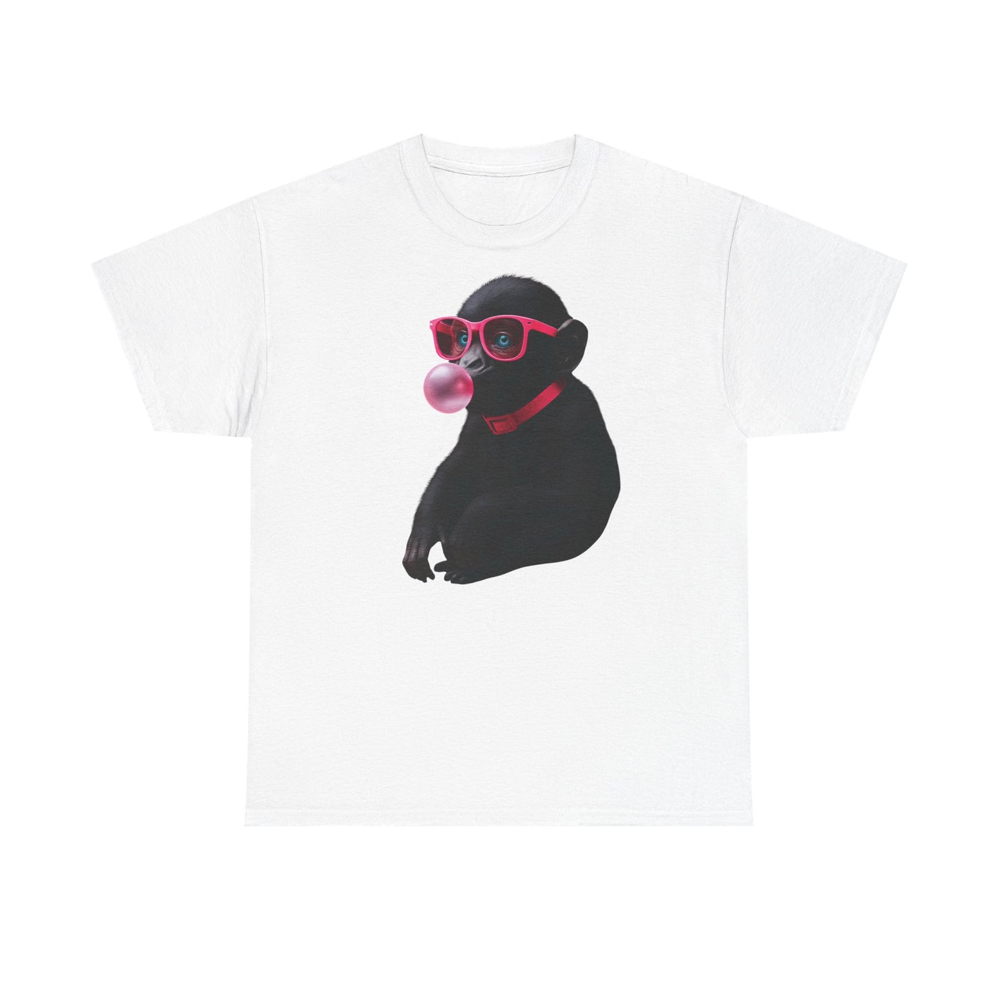 Monkey Bubblegum Tee, sunglasses Trending Women's Graphic Shirt, Cool Jungle Monkey Design, Cotton Top